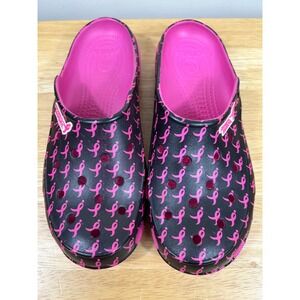 Crocs Susan G Komen Mule Shoes Breast Cancer Awareness Pink Ribbon Women's 8